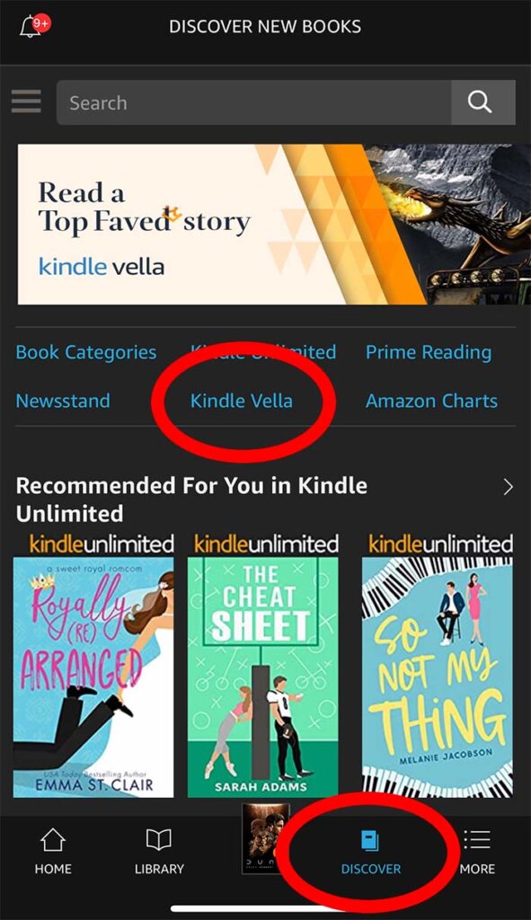 how to read books on kindle vella